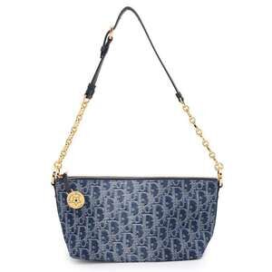 Christian Dior Chain Shoulder Bag Star Oblique Hobo Denim Trotter